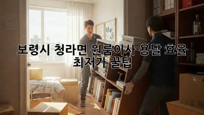보령시 청라면 원룸이사 용달 효율 최저가 꿀팁! 📦✨