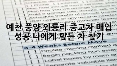 예천 풍양 와룡리 중고차 매입 성공🚗 나에게 맞는 차 찾기!